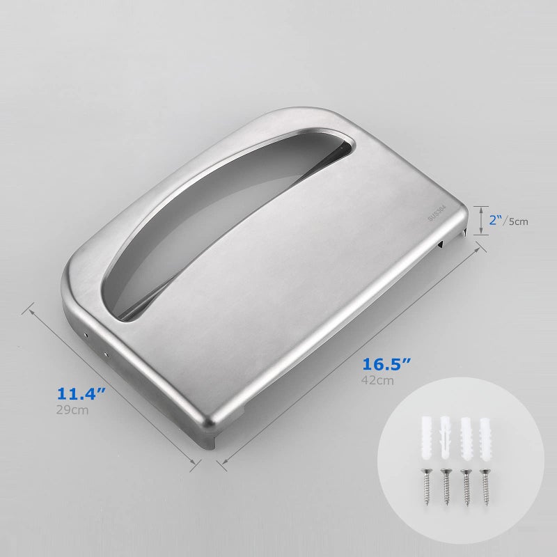 Gorlary Toilet Seat Cover Dispenser Wall Mount Commercial, Half Fold Toilet Seat Cover Dispenser, 304 Stainless Steel, 16-Inch - Image 5